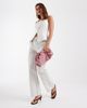 Vero Moda Vero Moda high waist tailored straight leg pants in cream and blue stripes - part of a set-White - 1