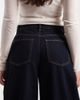 Vero Moda Vero Moda Kaitlin wide barrel jeans with contrast stitiching in raw indigo-Navy - 4
