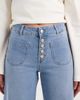 Vero Moda Vero Moda Kayla button front wide leg jeans in light blue denim - 4