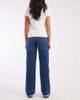 Vero Moda Vero Moda Kayla high waisted wide leg jeans with wide hems in dark blue-Navy - 3