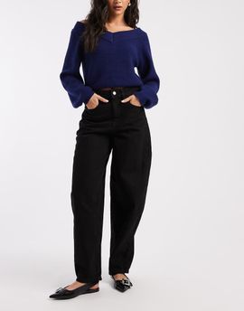 Vero Moda Vero Moda Kirsa high waist barrel leg jeans in black wash