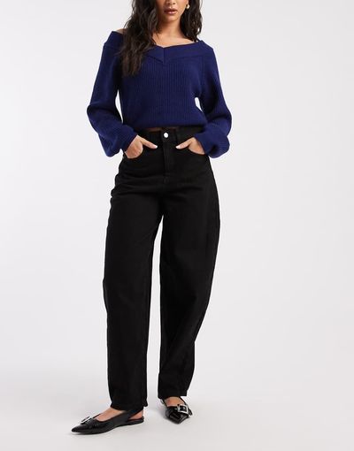 Vero Moda Vero Moda Kirsa high waist barrel leg jeans in black wash