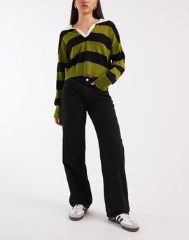 Vero Moda Vero Moda Kirsa mid rise straight leg jeans in black wash
