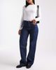 Vero Moda Vero Moda Kirsa mid rise straight leg jeans in dark rinse wash-Navy - 1