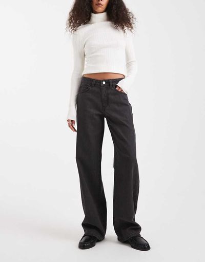 Vero Moda Vero Moda Kirsa mid rise straight leg jeans in medium gray wash