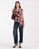 Vero Moda Vero Moda knot detail sleeveless asymmetric top in rust plaid-Orange - 2