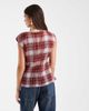 Vero Moda Vero Moda knot detail sleeveless asymmetric top in rust plaid-Orange - 4