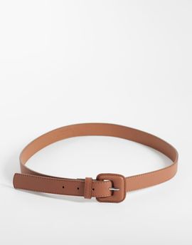 Vero Moda Vero Moda large buckle belt in cognac brown
