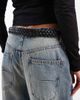 Vero Moda Vero Moda leather plait detail belt with silver buckle in black - 3