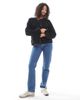 Vero Moda Vero Moda lightweight contrast teddy jacket in black - 4