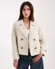 Vero Moda Vero Moda lightweight cropped trench coat in oatmeal-Neutral - 1