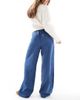Vero Moda Vero Moda lightweight tie waist pants in dark denim-Blue - 2