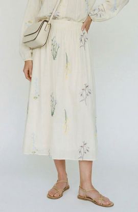 VERO MODA VERO MODA Lina Embroidered Midi Skirt