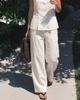 Vero Moda Vero Moda linen blend tailored wide barrel leg pants in white - part of a set - 1