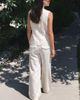 Vero Moda Vero Moda linen blend tailored wide barrel leg pants in white - part of a set - 3