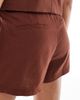 Vero Moda Vero Moda linen touch tailored shorts in chocolate - part of a set-Brown - 4