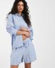 Vero Moda Vero Moda linen touch tie waist shorts in cornflower blue stripes - part of a set - 1