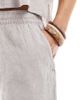 Vero Moda Vero Moda linen touch tie waist shorts in moon rock - part of a set-Neutral - 4