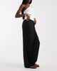 Vero Moda Vero Moda linen touch wide leg pants with drawstring waist in black - 2