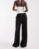 Vero Moda Vero Moda linen touch wide leg pants with drawstring waist in black - 3