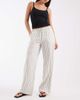 Vero Moda Vero Moda linen touch wide leg pants with drawstring waist in cream stripe-White - 1