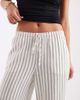 Vero Moda Vero Moda linen touch wide leg pants with drawstring waist in cream stripe-White - 2