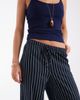 Vero Moda Vero Moda linen touch wide leg pants with drawstring waist in navy stripe - 2