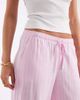 Vero Moda Vero Moda linen touch wide leg pants with drawstring waist in pink striped print - 2