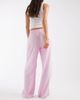 Vero Moda Vero Moda linen touch wide leg pants with drawstring waist in pink striped print - 3