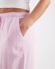 Vero Moda Vero Moda linen touch wide leg pants with drawstring waist in pink striped print - 4