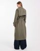 Vero Moda Vero Moda longline belted trench coat in kalamata green - 2