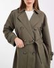 Vero Moda Vero Moda longline belted trench coat in kalamata green - 4
