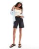 Vero Moda Vero Moda longline denim shorts in black - 1