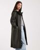 Vero Moda Vero Moda longline hooded rain coat in peat green - 4