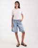 Vero Moda Vero Moda longline wide leg shorts in light blue denim - 1