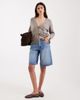 Vero Moda Vero Moda longline wide leg shorts in medium blue denim - 1