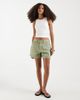 Vero Moda Vero Moda loose denim shorts with rolled cuffs in laurel green - 2