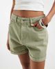 Vero Moda Vero Moda loose denim shorts with rolled cuffs in laurel green - 3