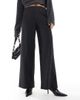 Vero Moda Vero Moda loose pull on wide leg pants in black with oatmeal pinstripes-Neutral - 1