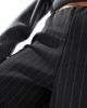 Vero Moda Vero Moda loose pull on wide leg pants in black with oatmeal pinstripes-Neutral - 4