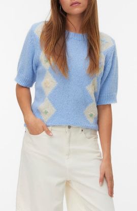 Vero Moda high neck chunky knit jumper in black