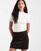 Vero Moda Vero Moda mid rise seam detail mini skirt in chocolate brown - 1