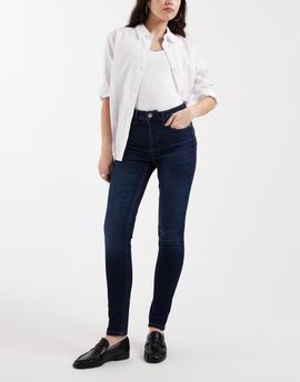Vero Moda Vero Moda mid rise skinny jeans in dark blue denim-Navy