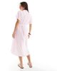 Vero Moda Vero Moda midi shirt dress with tie belt in pink - 4