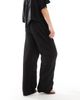 Vero Moda Vero Moda mix & match linen wide leg tie waist pants in black - 3