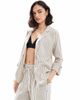 Vero Moda Vero Moda mix and match linen touch tailored blazer in cream stripe - part of a set-Neutral - 1