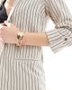 Vero Moda Vero Moda mix and match linen touch tailored blazer in cream stripe - part of a set-Neutral - 2