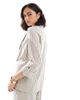 Vero Moda Vero Moda mix and match linen touch tailored blazer in cream stripe - part of a set-Neutral - 3