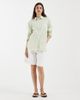Vero Moda Vero Moda oversized cotton oxford shirt in fog green double striped print - 2