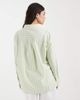 Vero Moda Vero Moda oversized cotton oxford shirt in fog green double striped print - 3